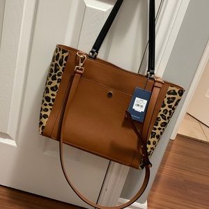 Brand new with tags cole haan leather leopard print purse